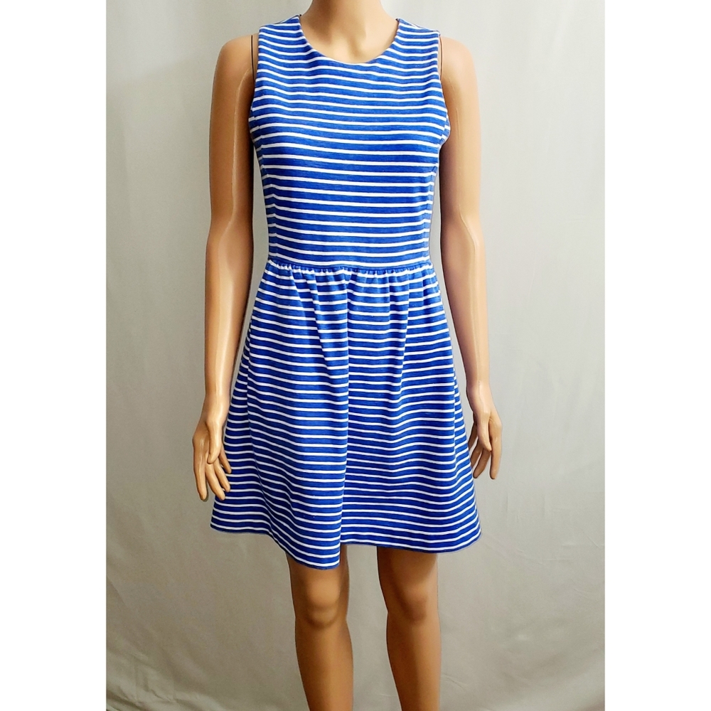 J Crew  Blue and white Striped dress